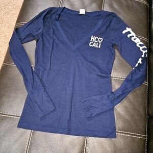Hollister Long Sleeve Tee Navy Size Large
